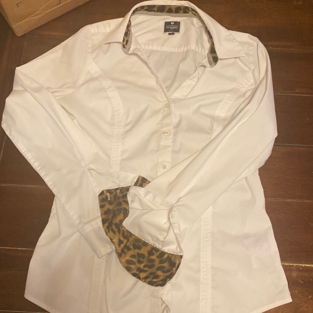 Express tailored white blouse